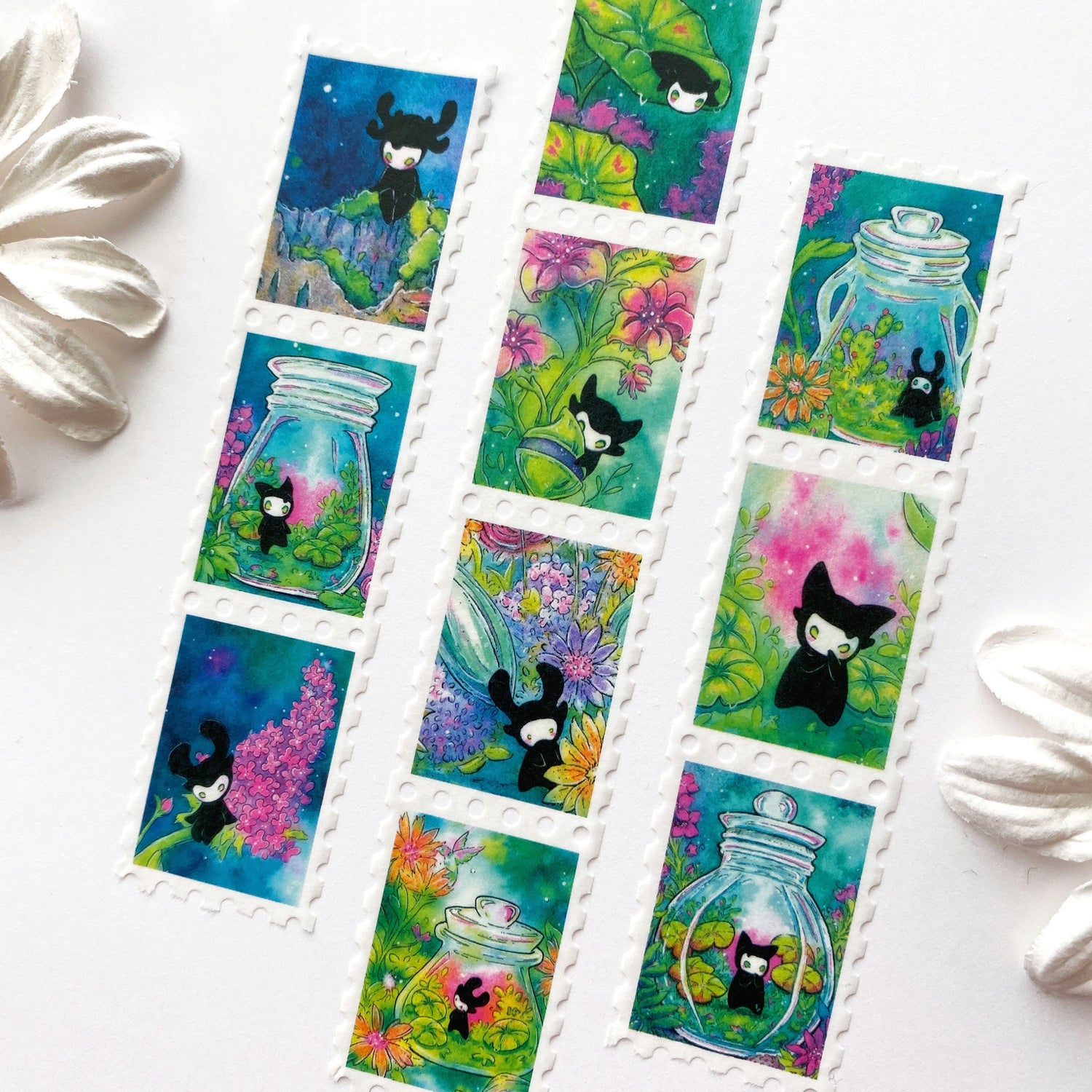 Among the Flowers - Stamp Style Washi Tape alt view