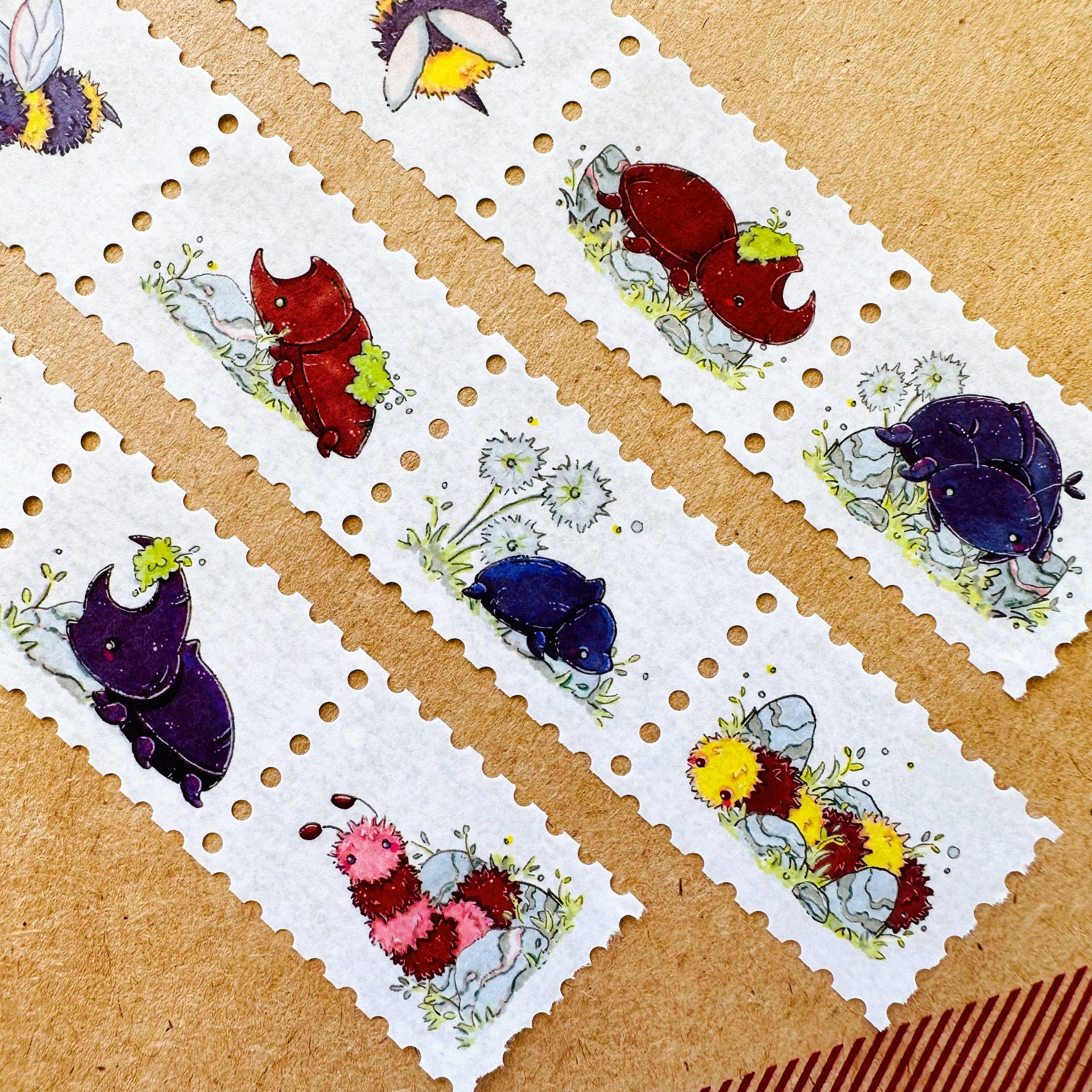 Beetles and Bugs - Stamp Style Washi Tape Closeup 2