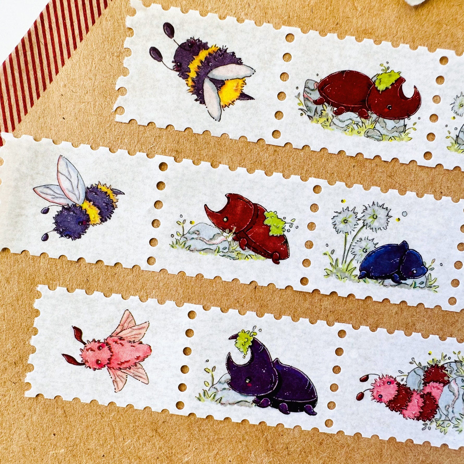 Beetles and Bugs - Stamp Style Washi Tape Closeup 3
