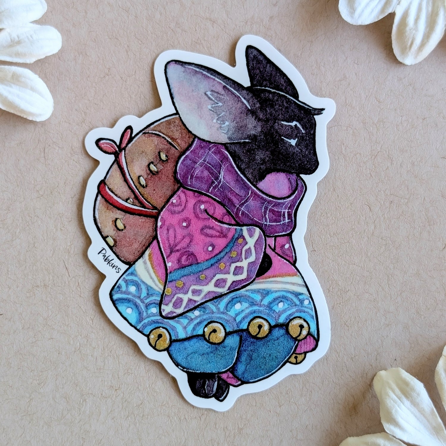 Black Adventure Mouse - Vinyl Sticker