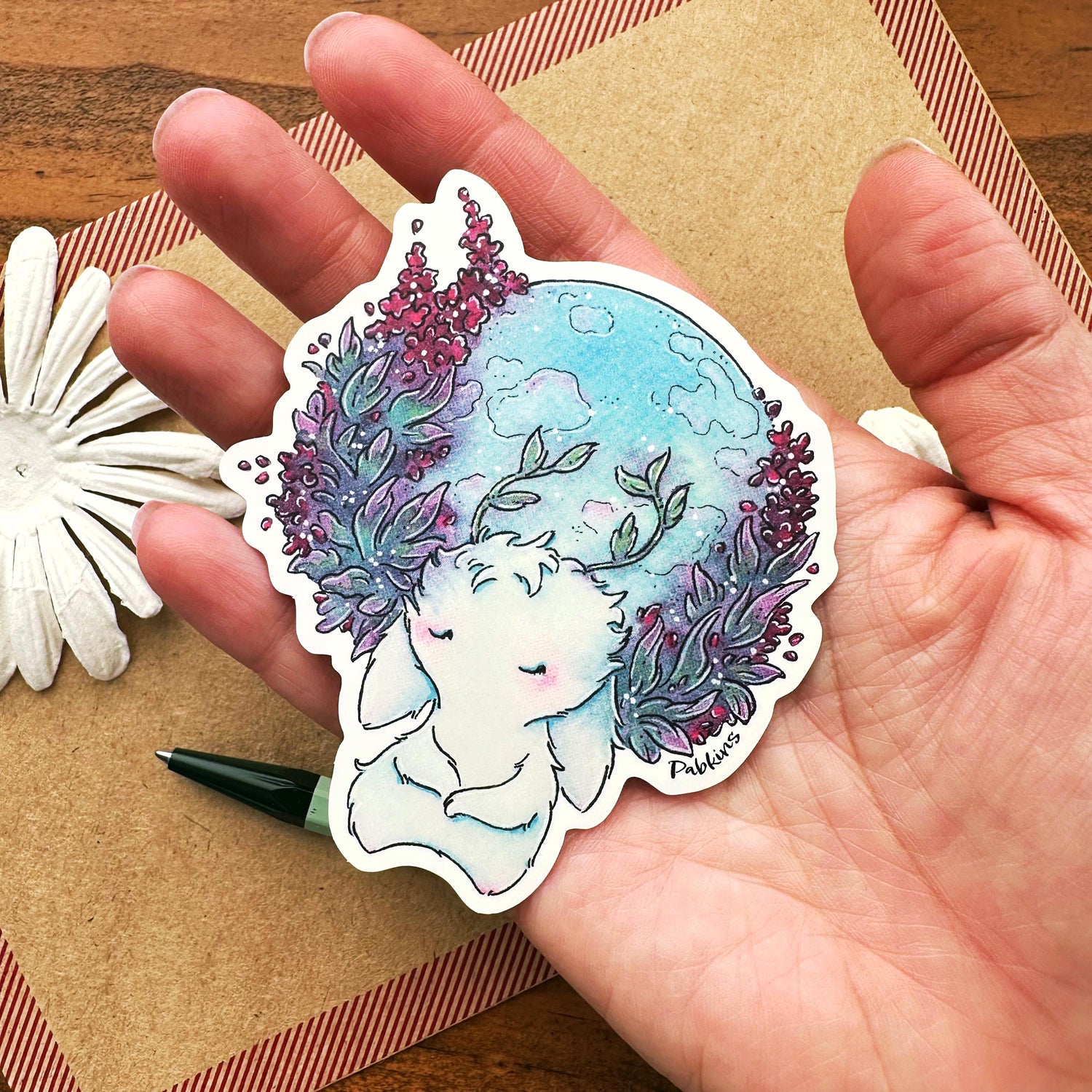 Blue Moon Jackalope - vinyl sticker Alt View