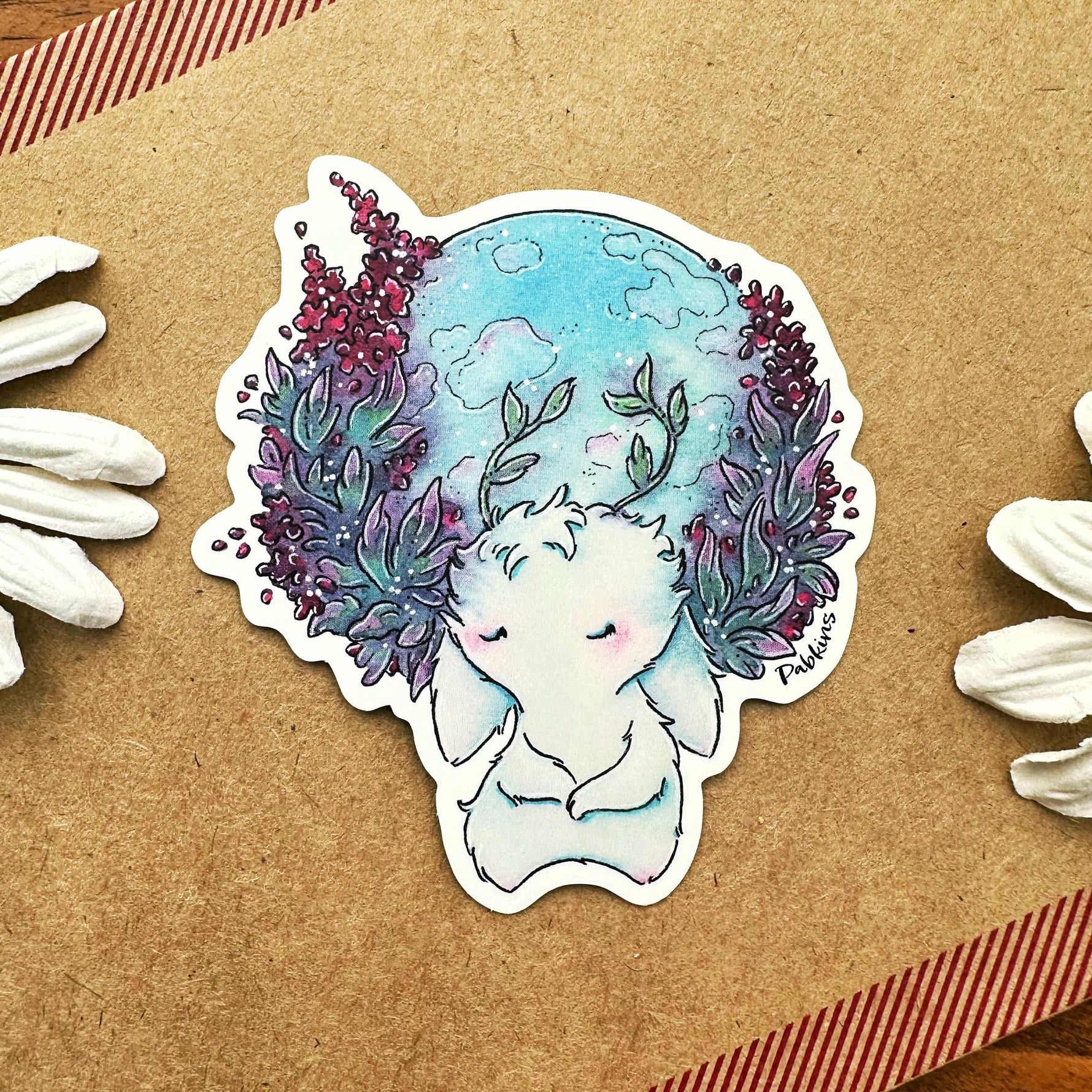 Blue Moon Jackalope - vinyl sticker Front View