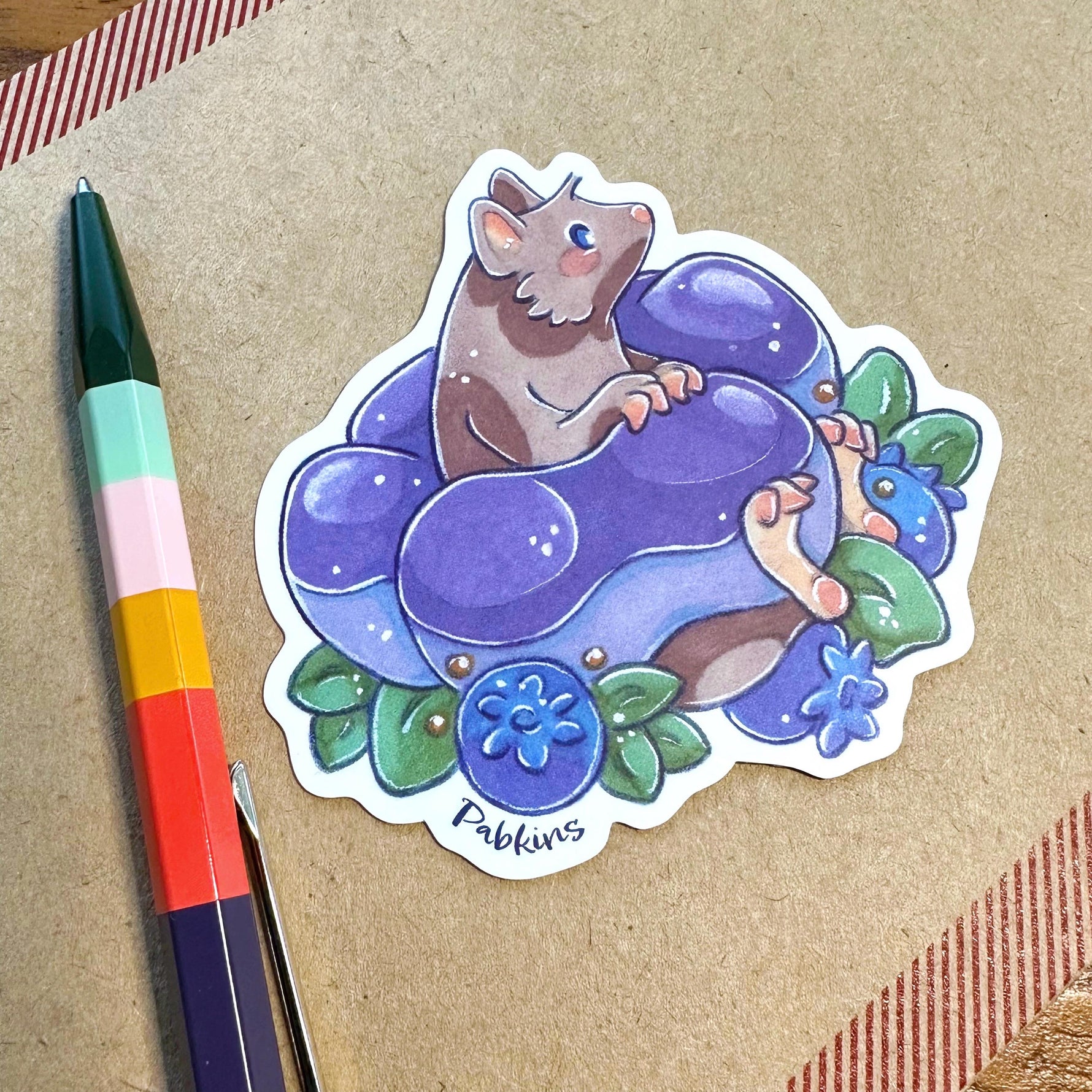 Blueberry Mochi Donut - vinyl sticker Alt View 2