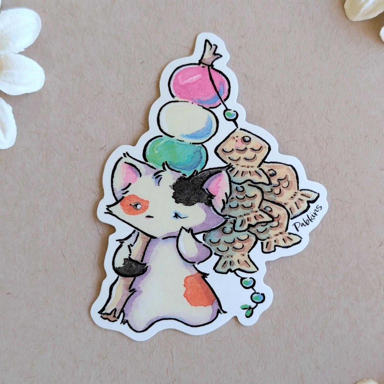 Cat Snack Fisher - Vinyl Sticker