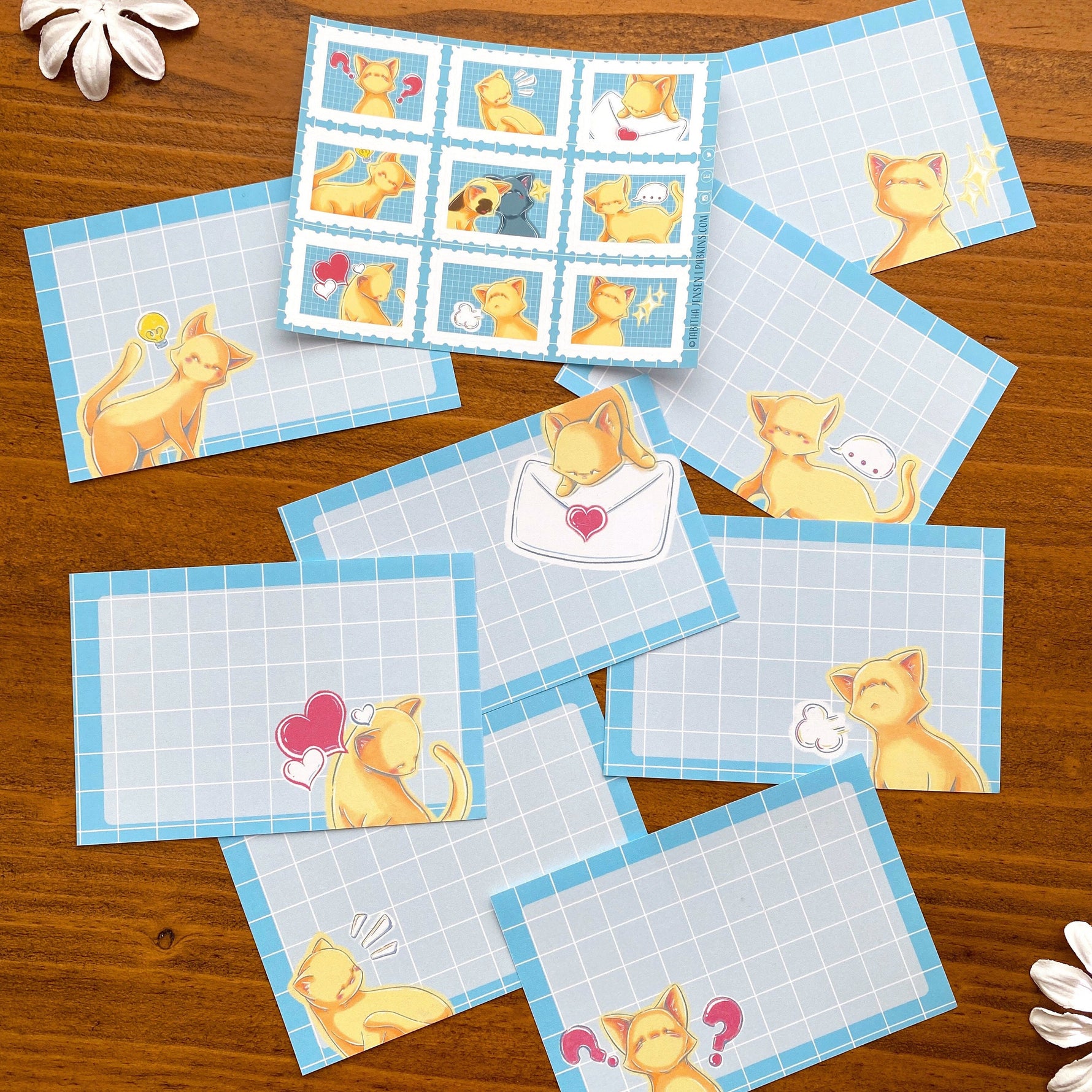 Catmoji Postal Cats - Stationery Full View