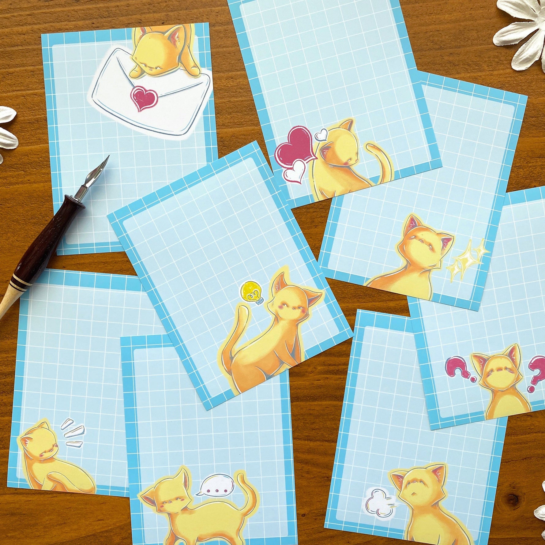 Catmoji Postal Cats - Stationery Full View 2