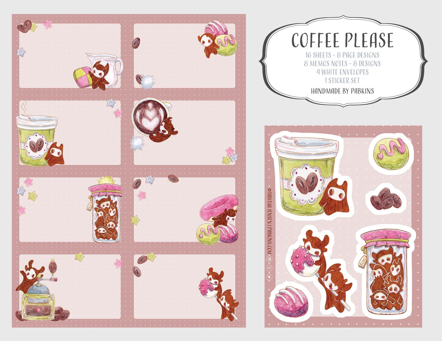 Coffee Please - Little Spirits - Stationery set Front