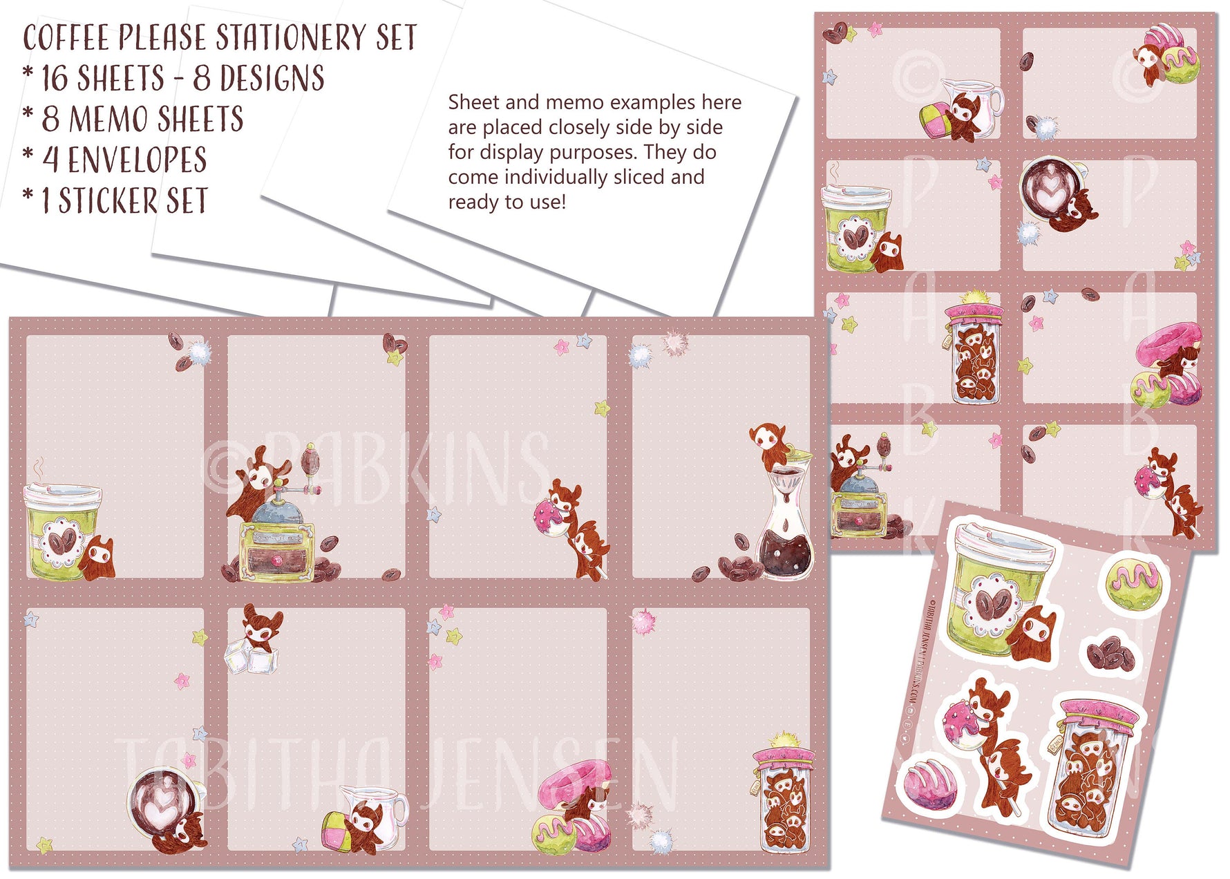 Coffee Please - Little Spirits - Stationery set Full