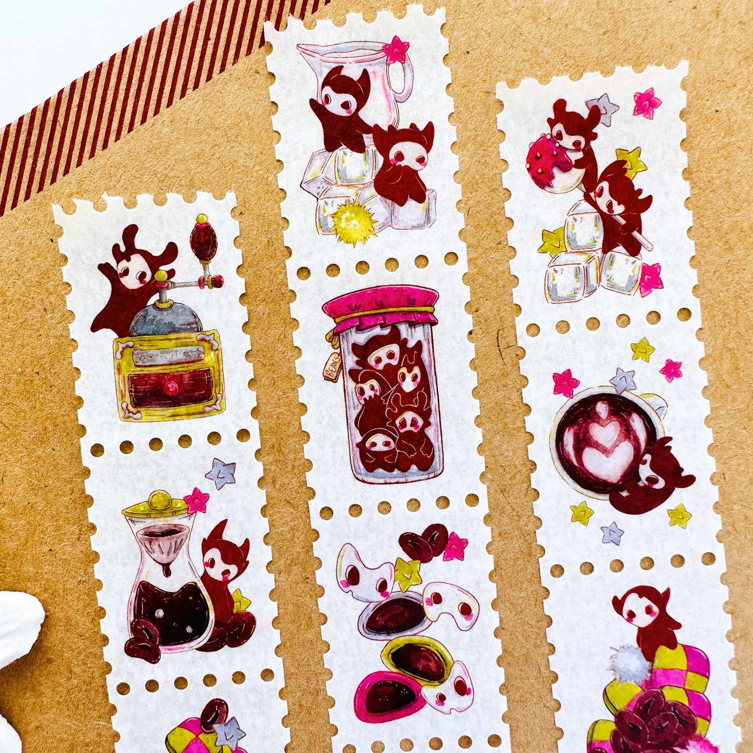 Coffee Spirits - Stamp Style Washi Tape Closeup