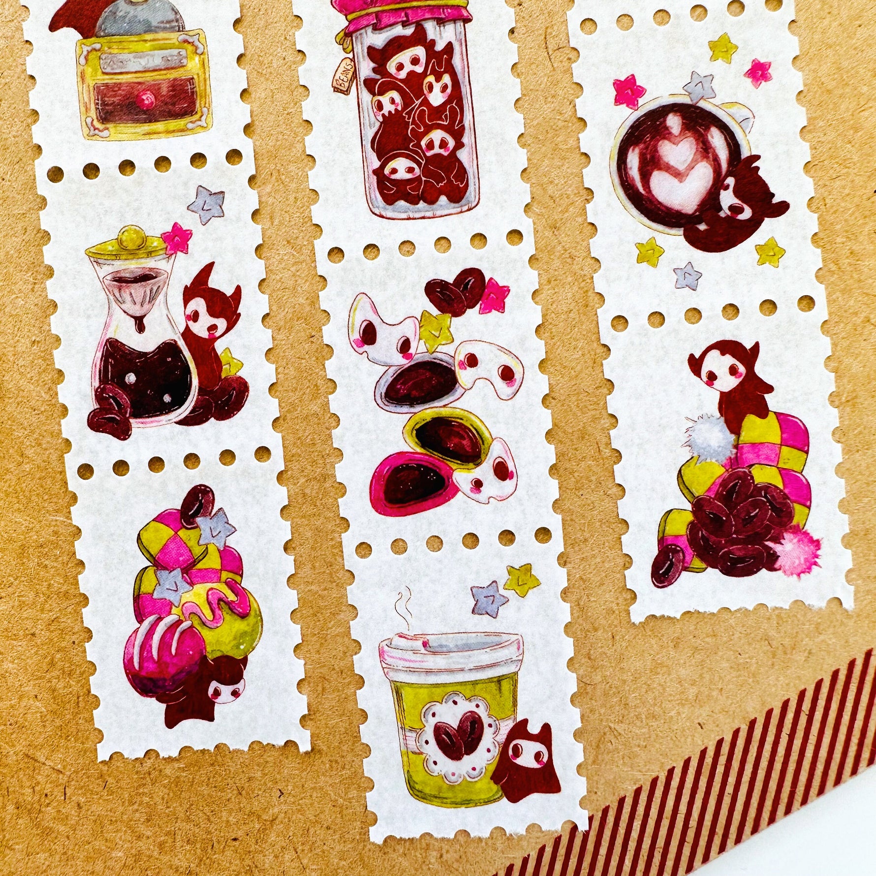 Coffee Spirits - Stamp Style Washi Tape Closeup 2