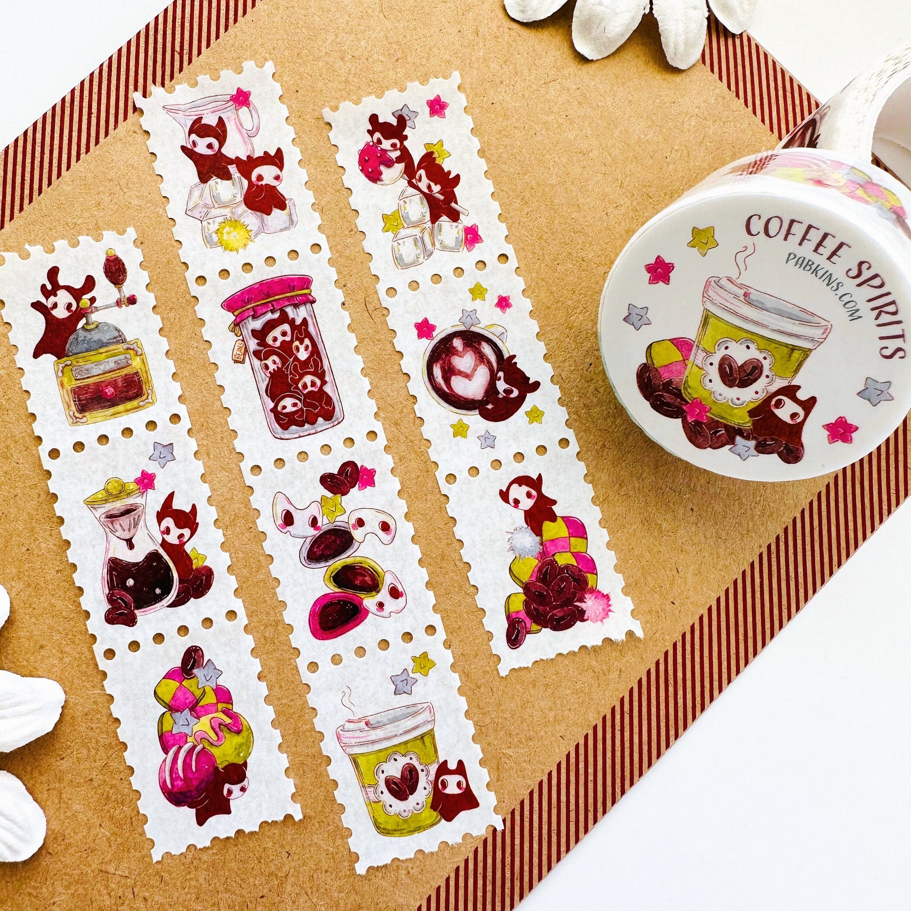Coffee Spirits - Stamp Style Washi Tape Front
