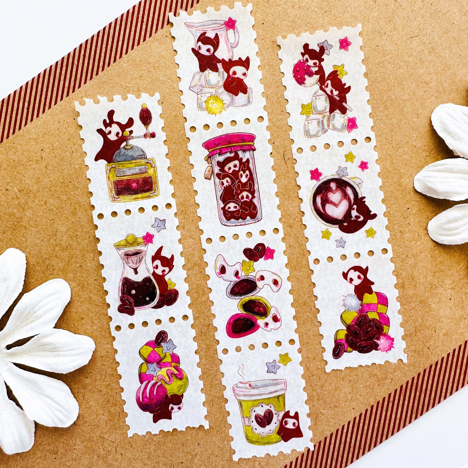 Coffee Spirits - Stamp Style Washi Tape Full View