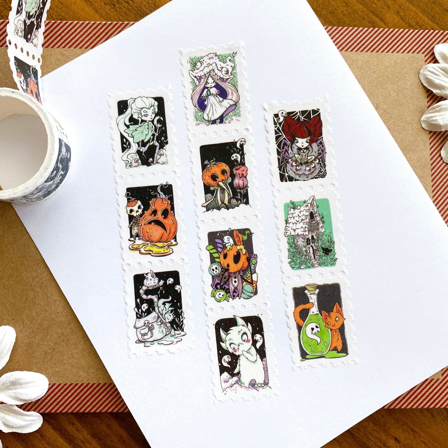 Cute Spooks - Stamp Style Washi Tape Full View