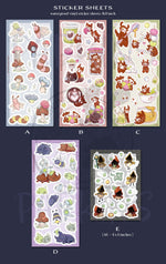 Cute Sticker Sheets - 5 Sheet designs - vinyl sticker sheet full view 2