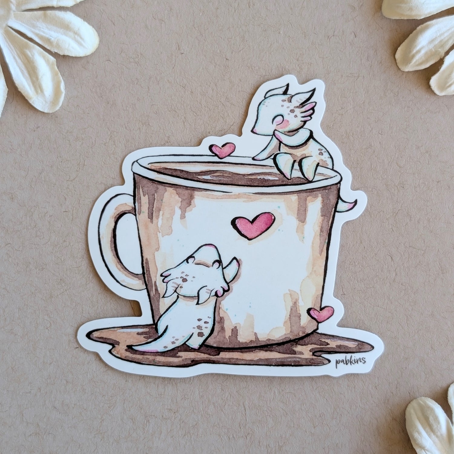 Dragons Love Coffee - Vinyl Sticker