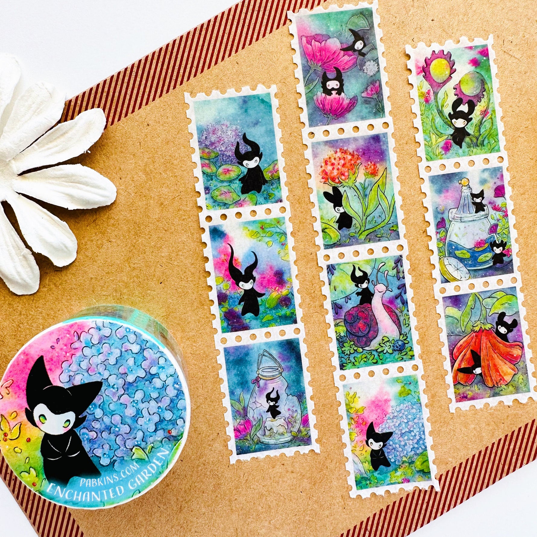 Enchanted Garden - Stamp Style Washi Tape Front View