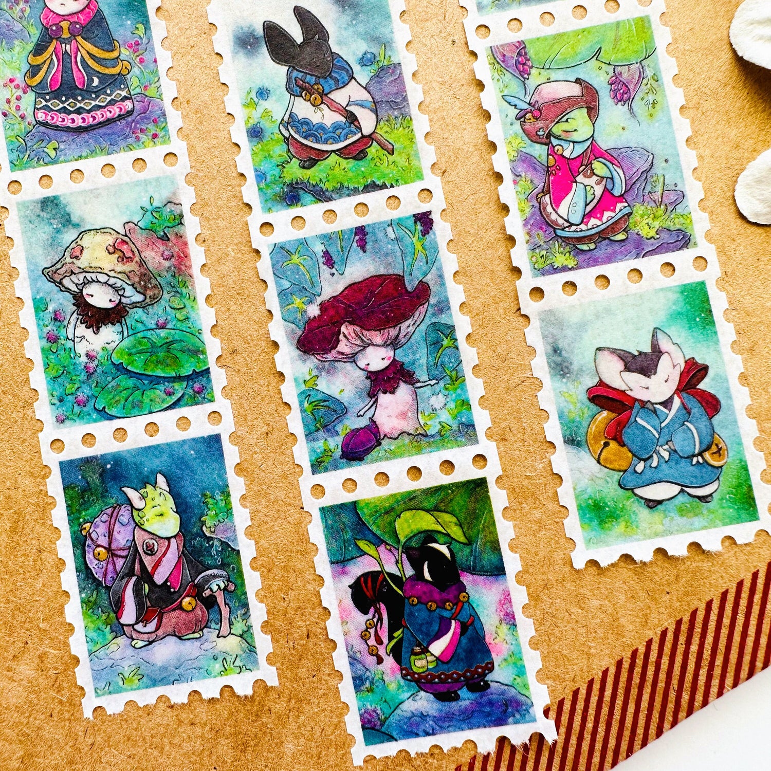 Fanciful Creatures - Stamp Style Washi Tape Front View Alt View 2
