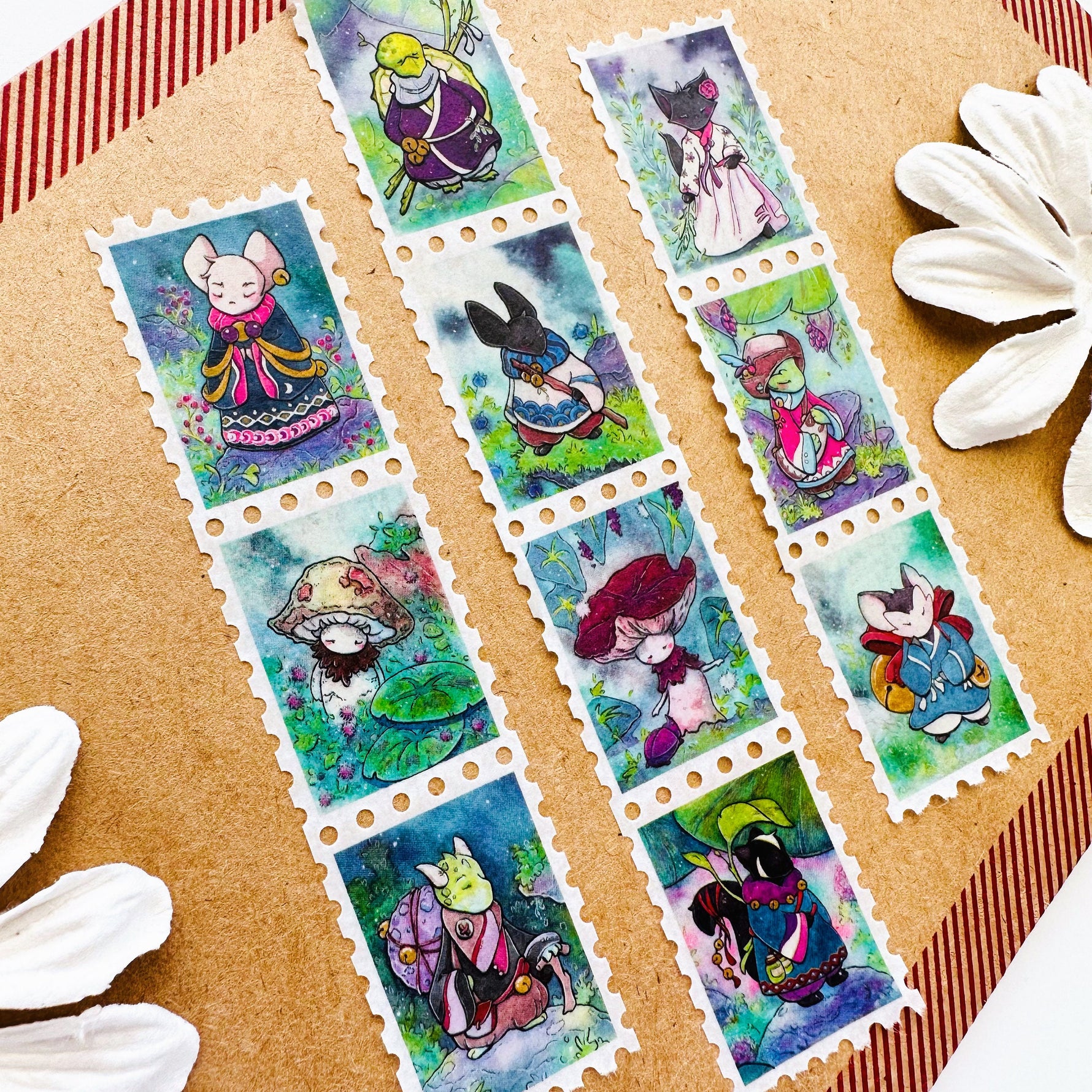 Fanciful Creatures - Stamp Style Washi Tape Front View Alt View 3