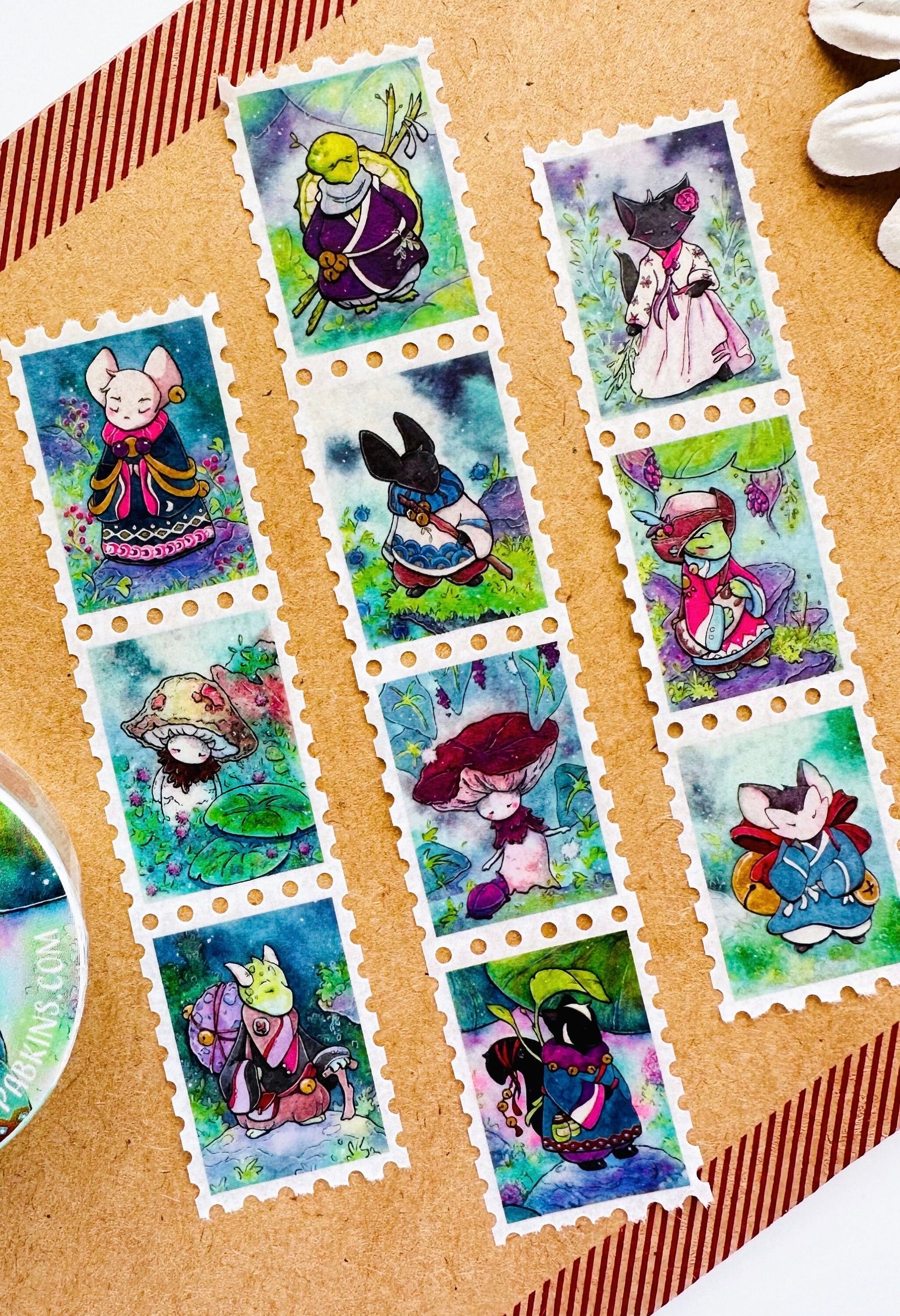 Fanciful Creatures - Stamp Style Washi Tape Front View Alt View 5