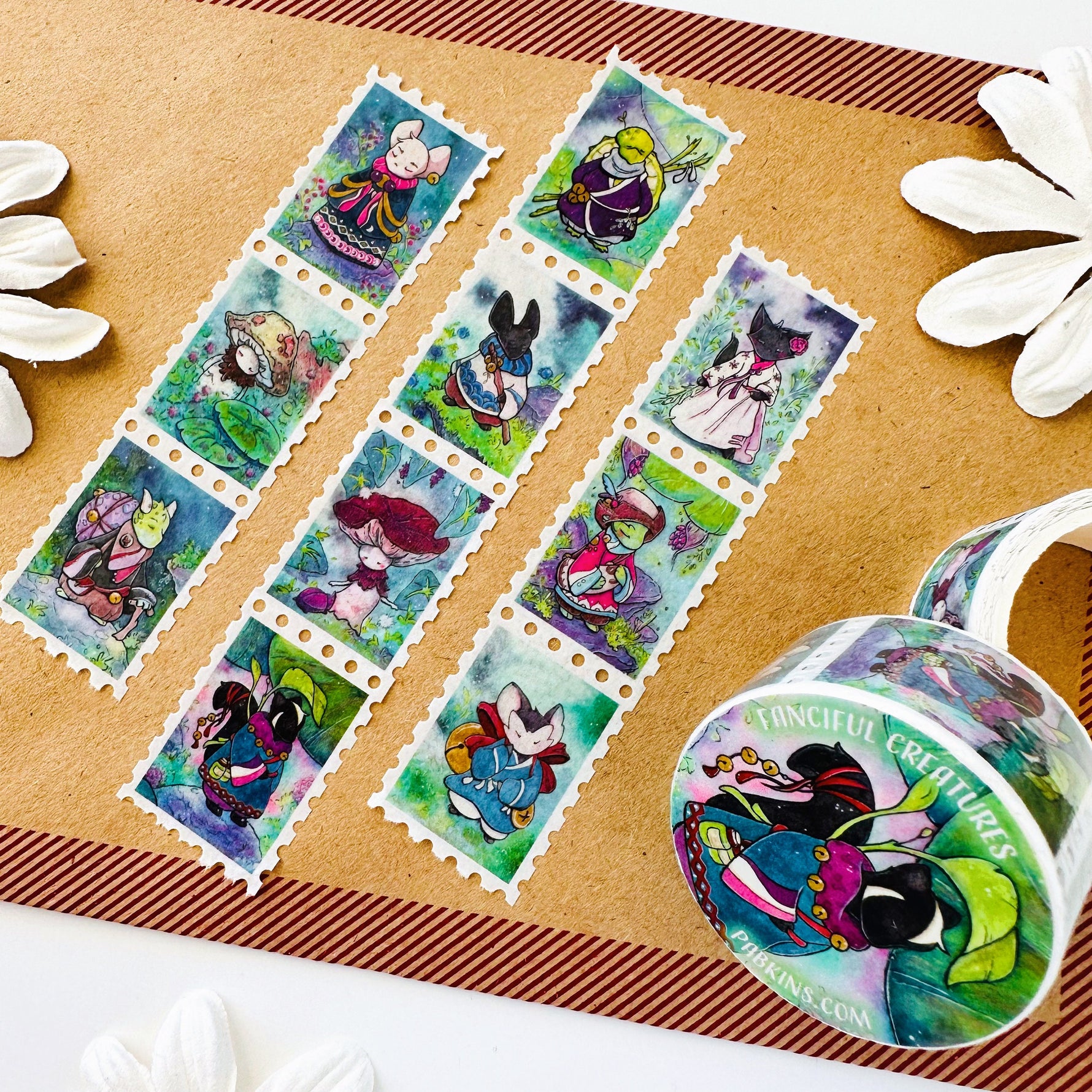 Fanciful Creatures - Stamp Style Washi Tape Front View Alt View 6