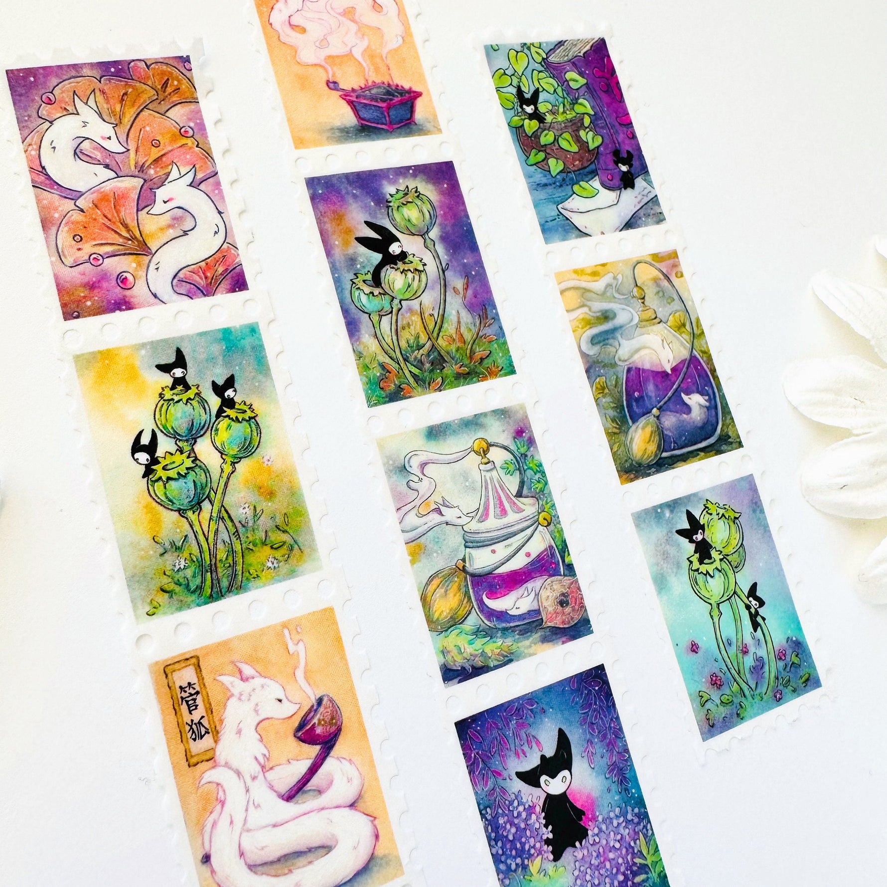 Friends with Foxes - Stamp Style washi tape Full View 4