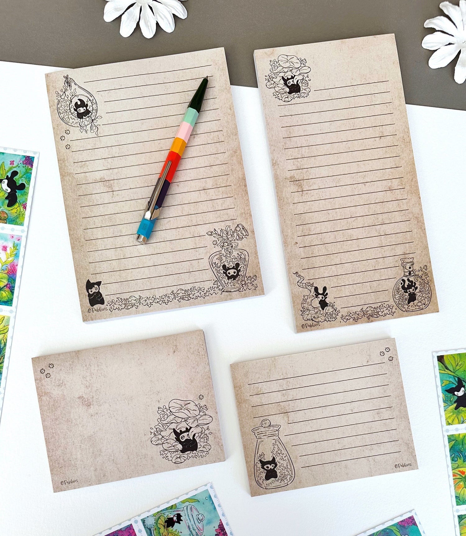 Inky Spirits - Stationery notepad set full view 2