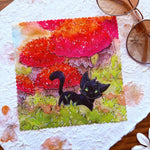 Lens cloth - Black Cat among Mushrooms