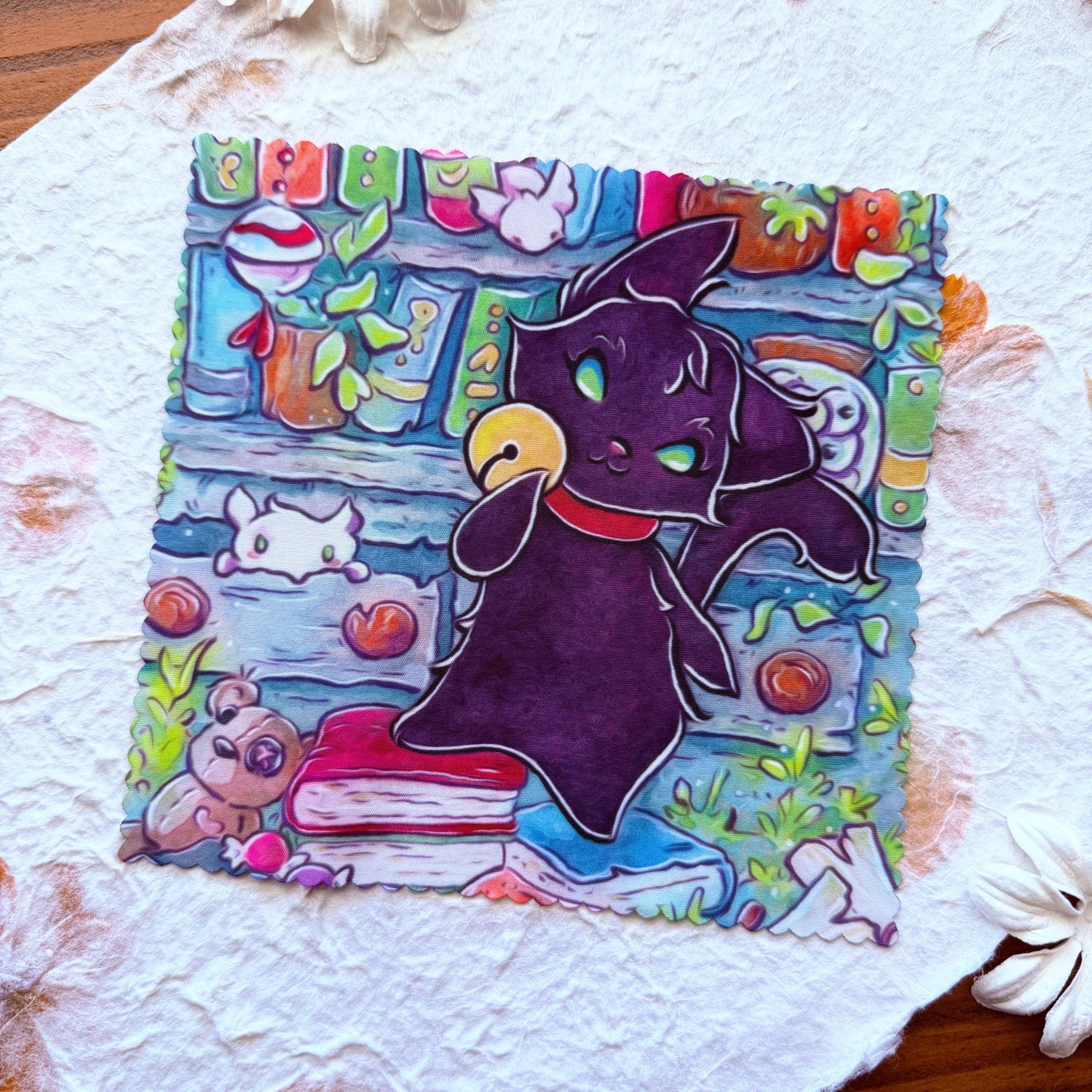 Lens cloth - Cat in the Library