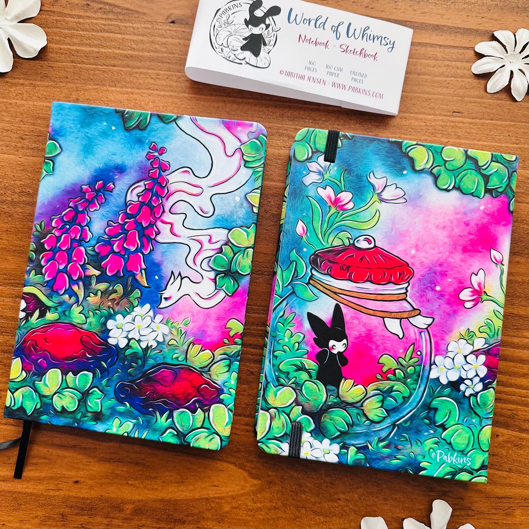 Little Spirit Jar and Smoke Fox - Hardcover Sketchbook & Notebook Front View 2
