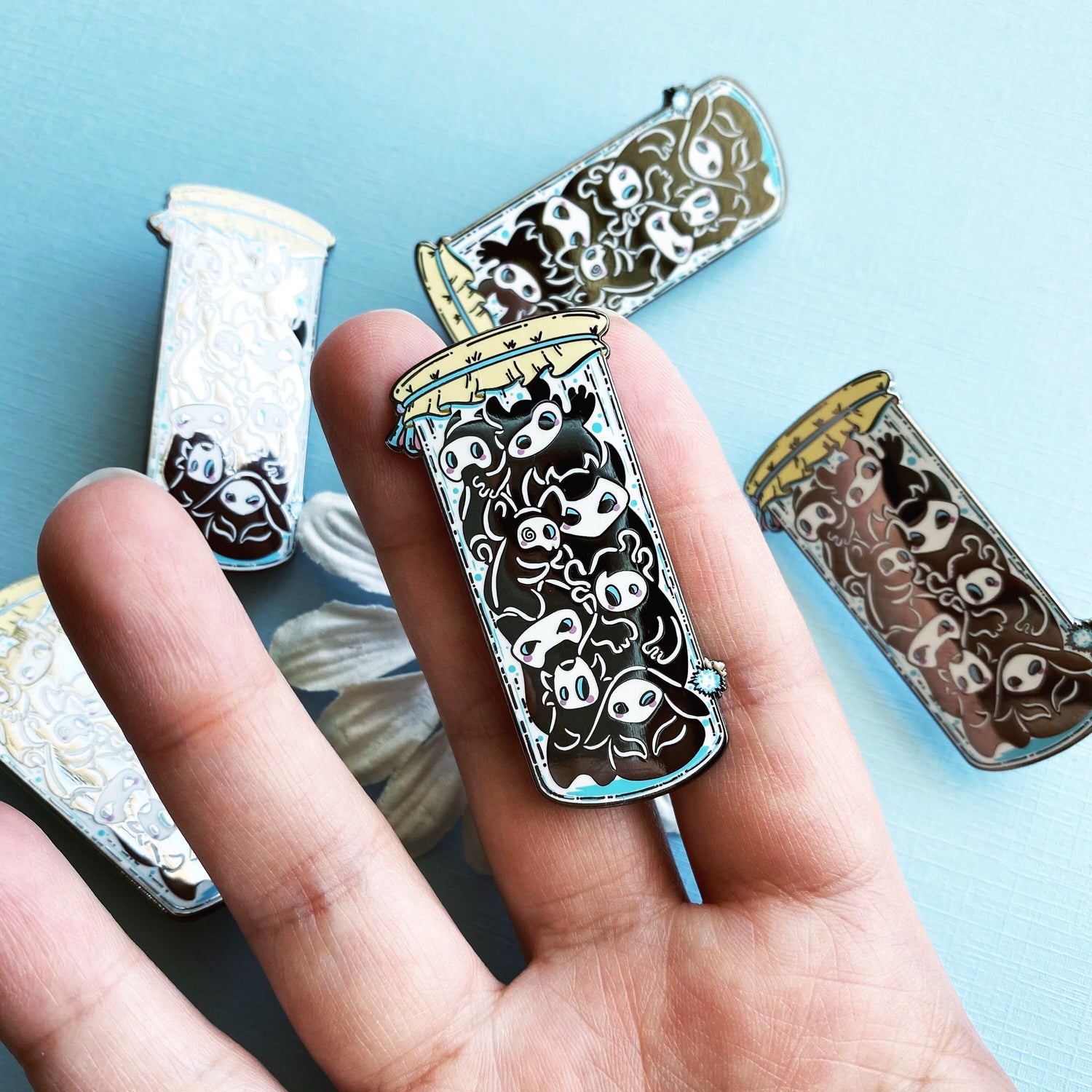 Little Spirits - Jar of Darkness - hard enamel pin Full View 2