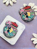 Little Spirits Lotus Jar - hard enamel pin double view
