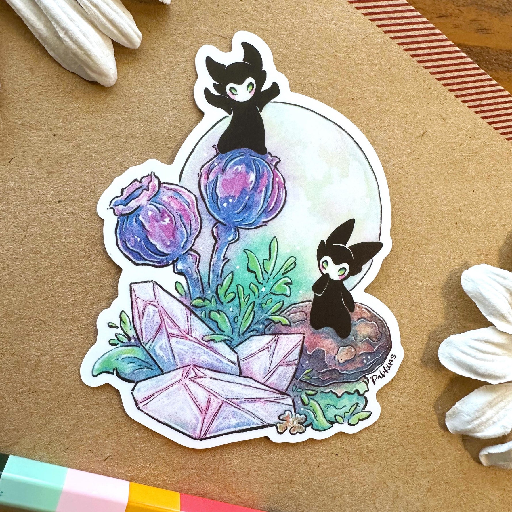 Magic Crystals - Little Spirits - vinyl sticker Front View