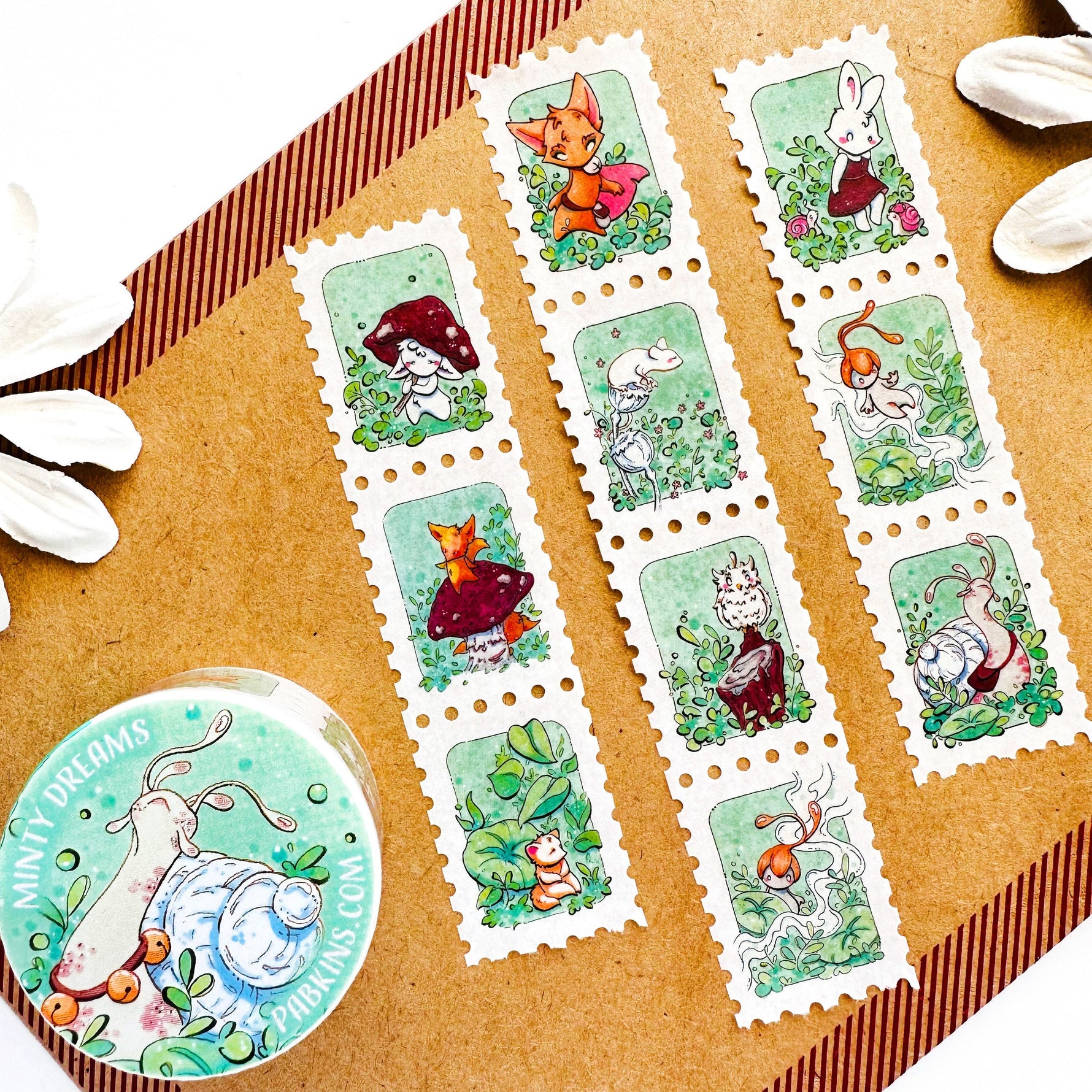 Minty Dreams - Stamp Style Washi Tape Front