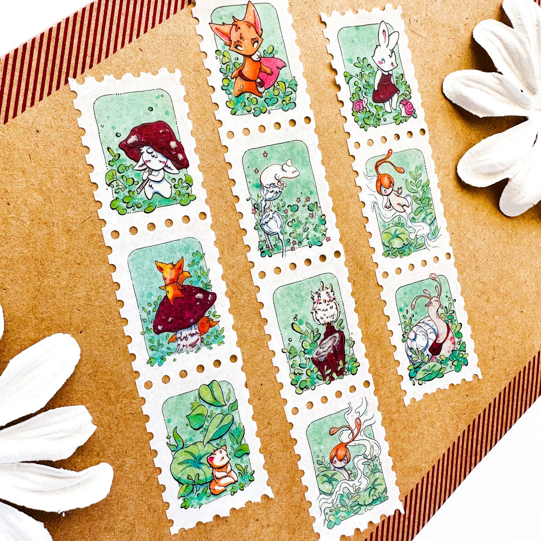 Minty Dreams - Stamp Style Washi Tape Full View