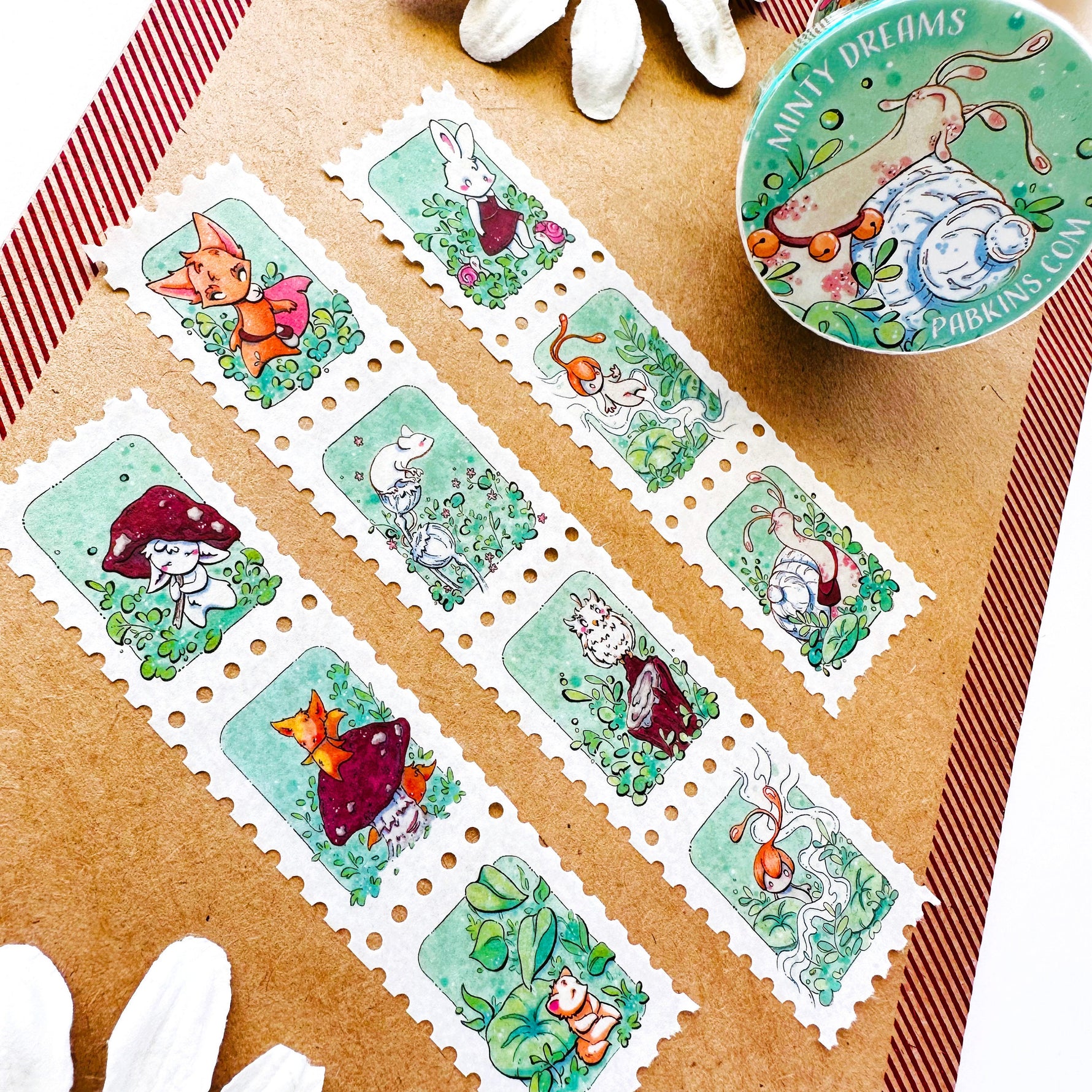 Minty Dreams - Stamp Style Washi Tape Full View 6
