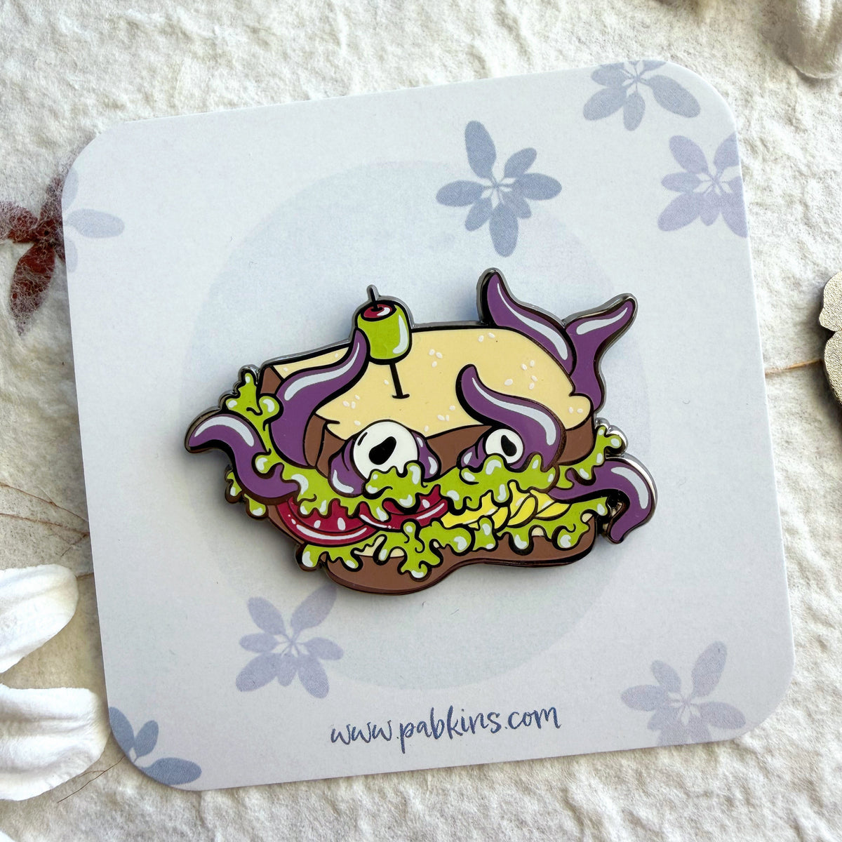 Monster Sandwich - hard enamel pin front view