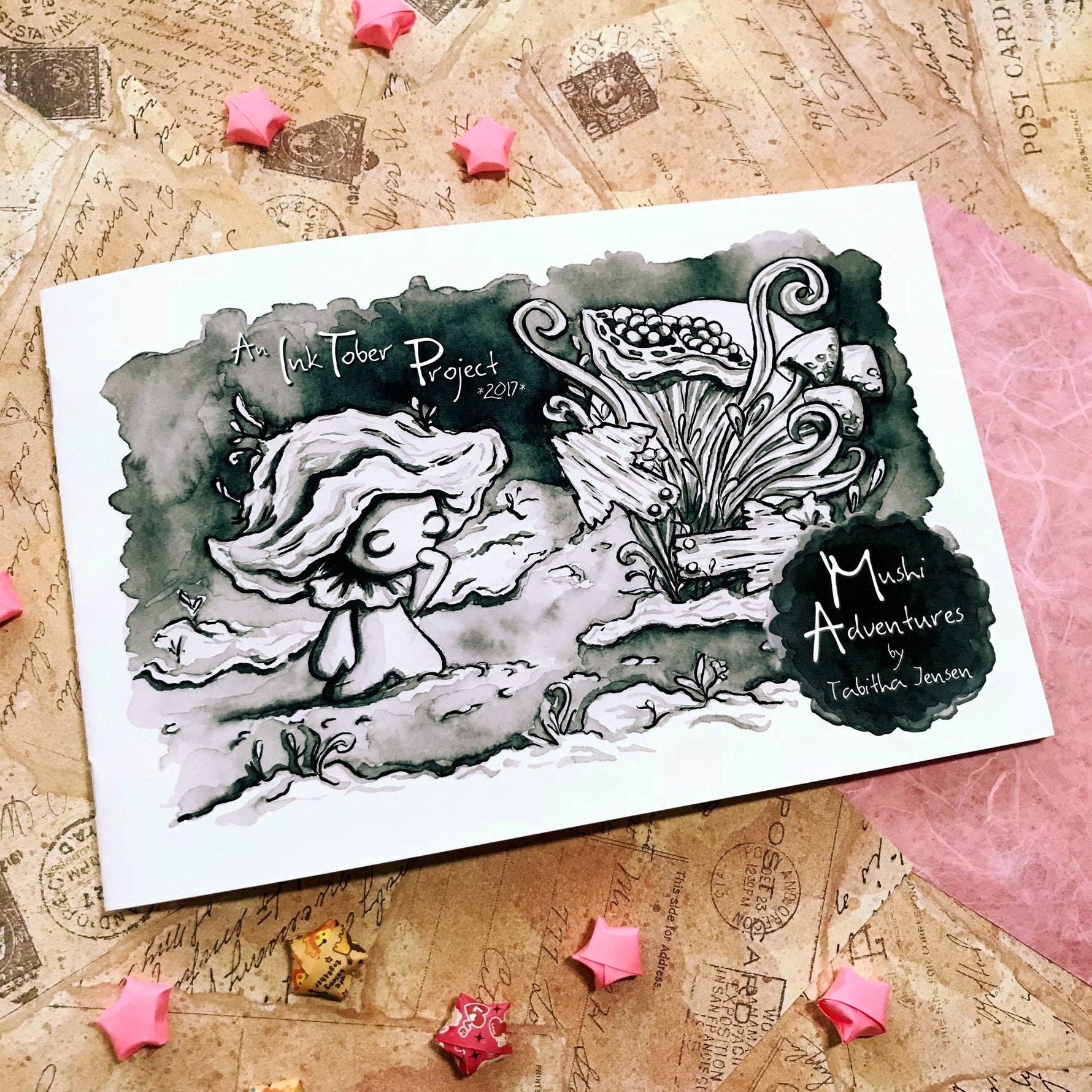 Mushi Adventures by Pabkins - Inktober 2017 Art Book zine Front
