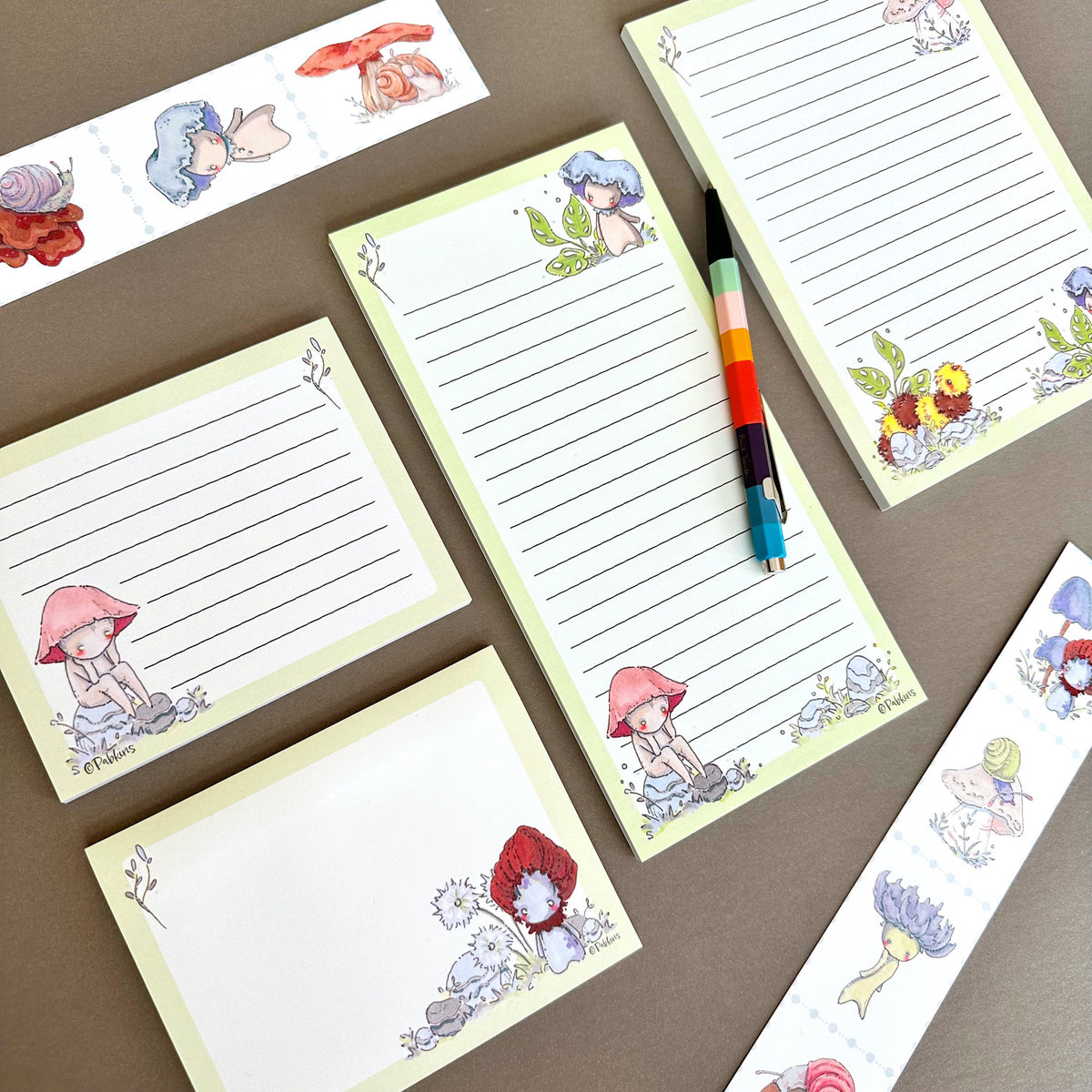 Mushi Garden - Stationery notepad set full view