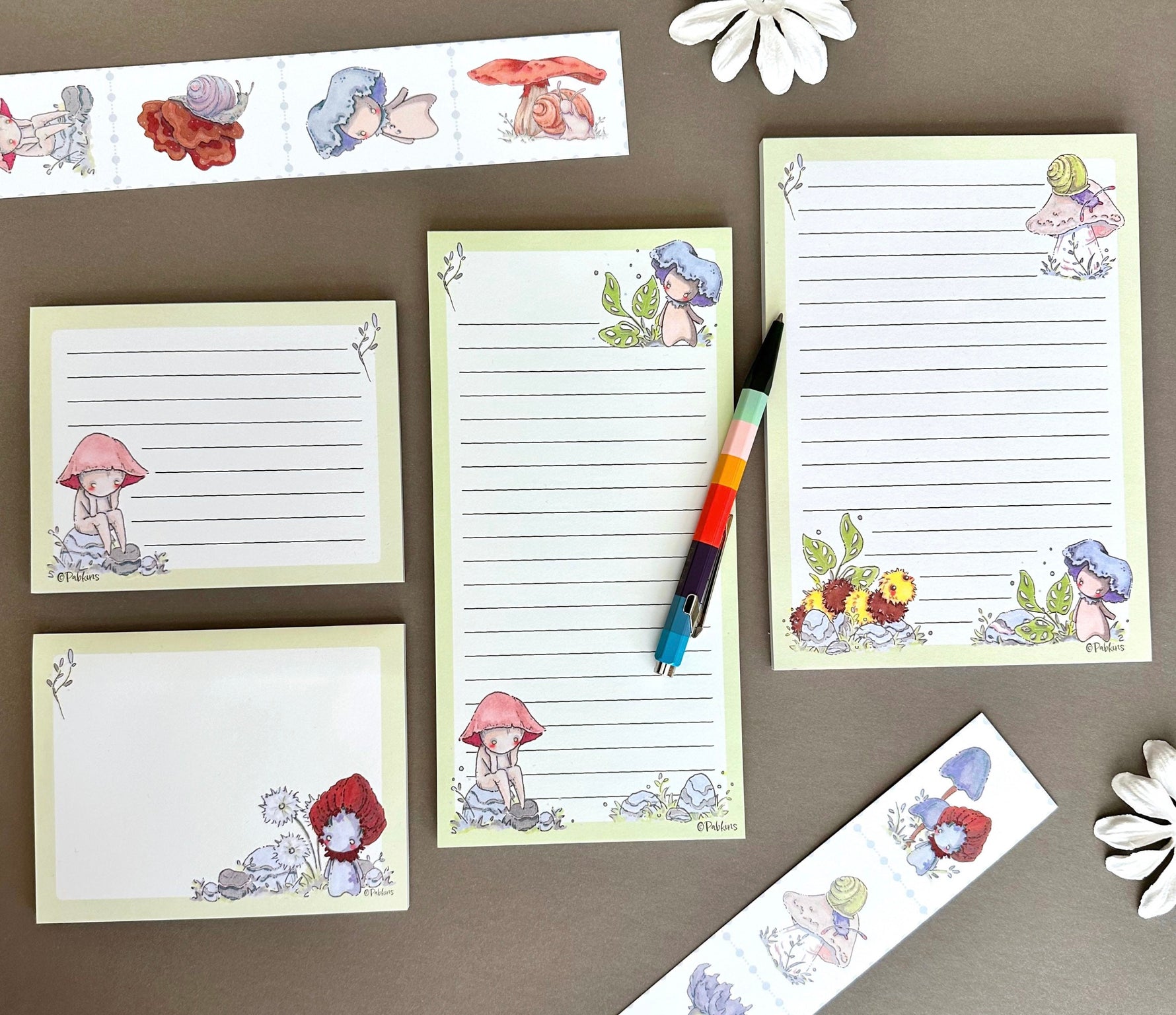 Mushi Garden - Stationery notepad set full view 3