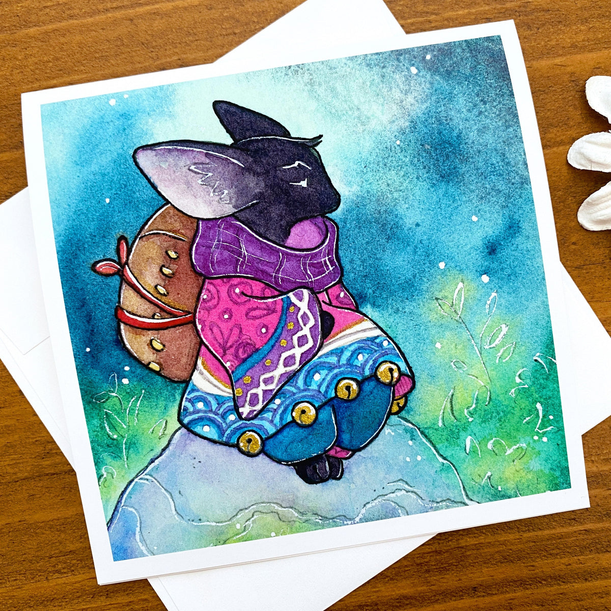 Mystical Mice - blank greeting cards Black