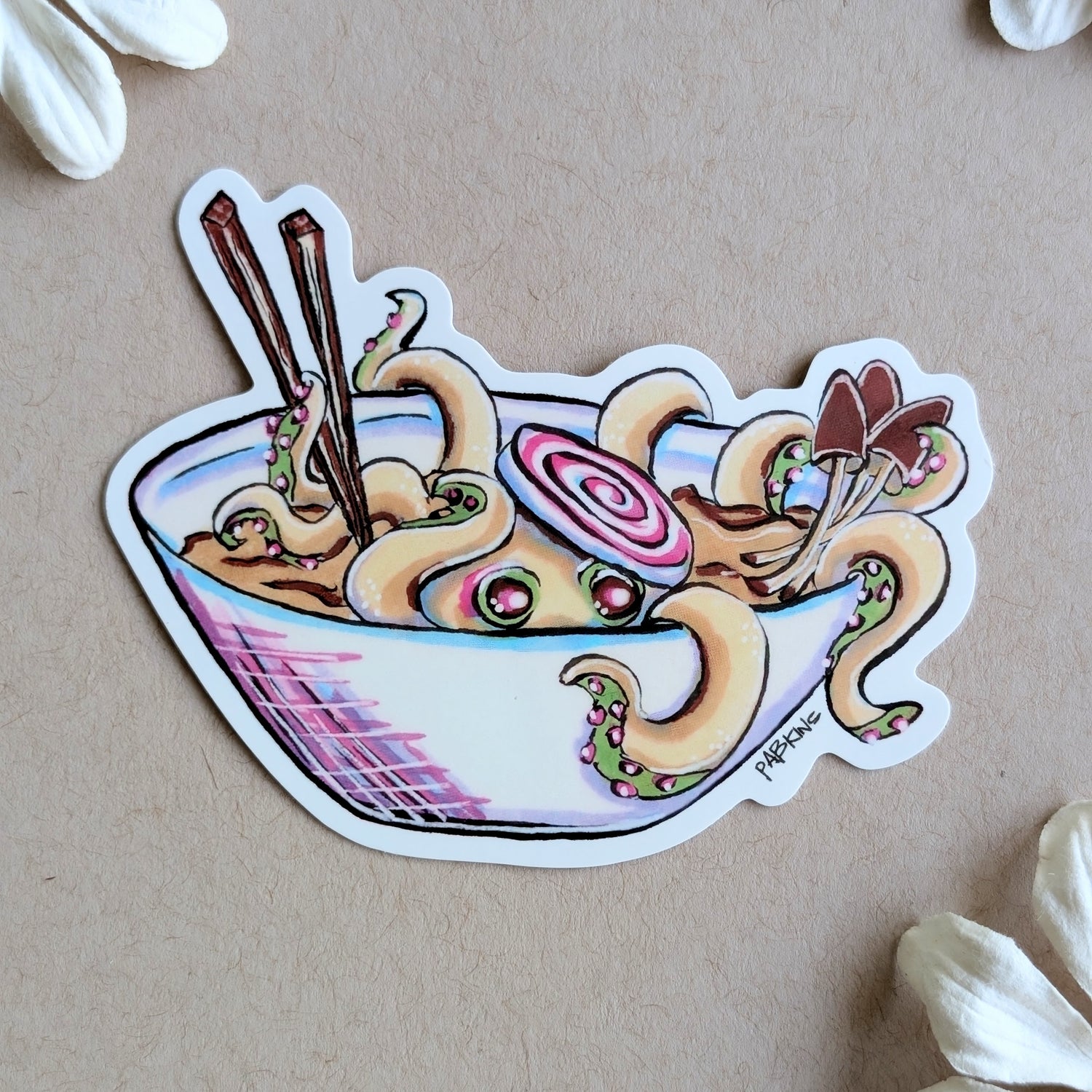 Octopus Ramen Bowl - Vinyl Sticker