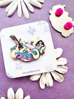 Octopus Ramen Bowl - hard enamel pin Front View