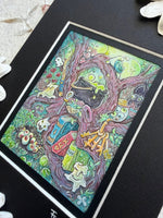 Original Watercolor Painting - Home of the Hedge Witch Side View