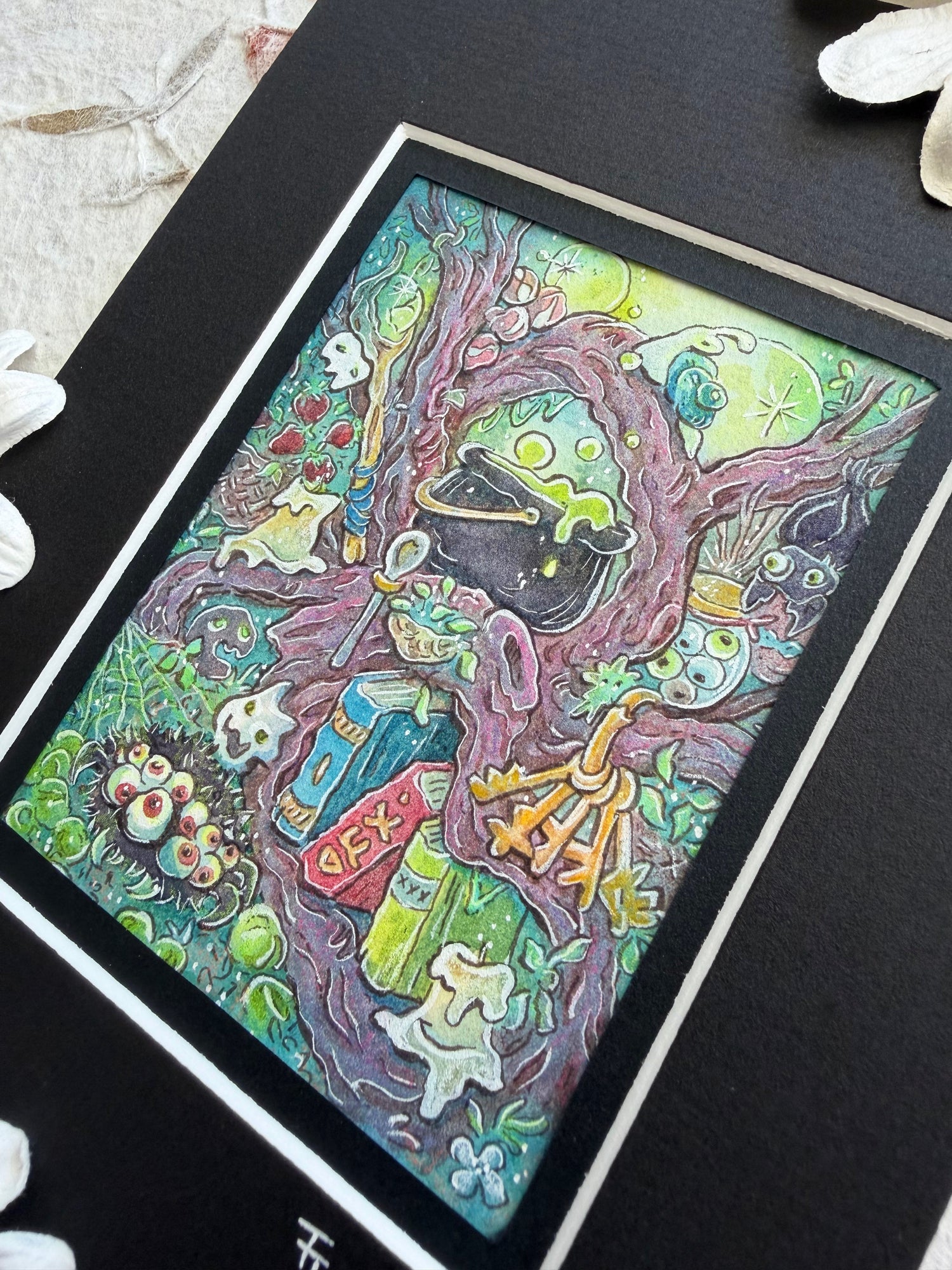 Original Watercolor Painting - Home of the Hedge Witch Side View
