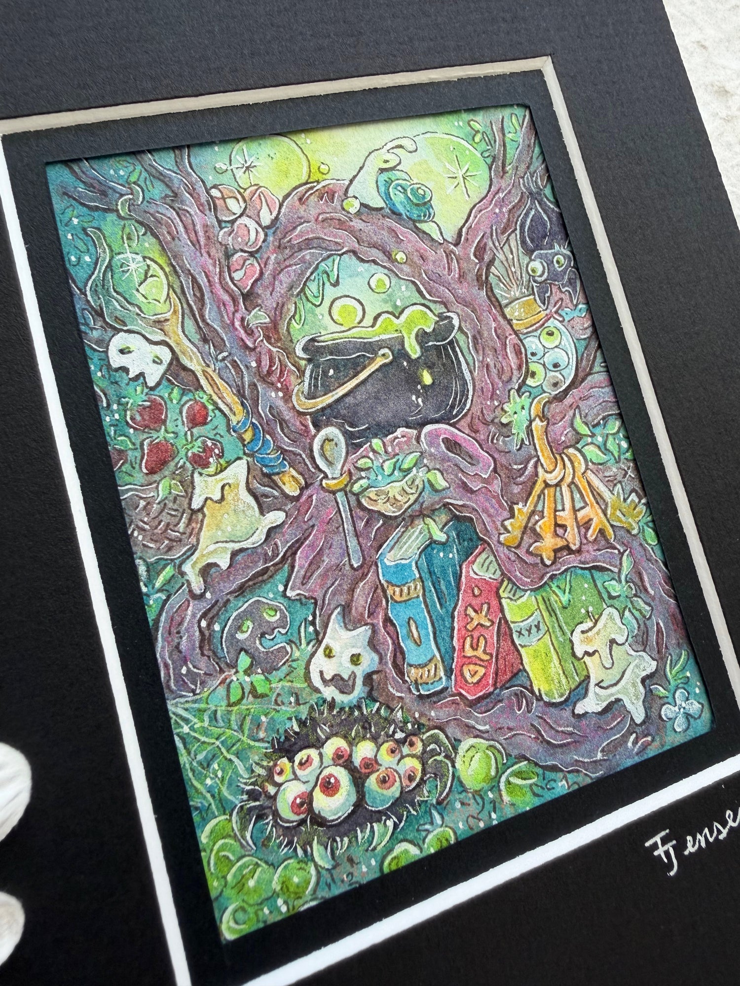 Original Watercolor Painting - Home of the Hedge Witch Side View 2