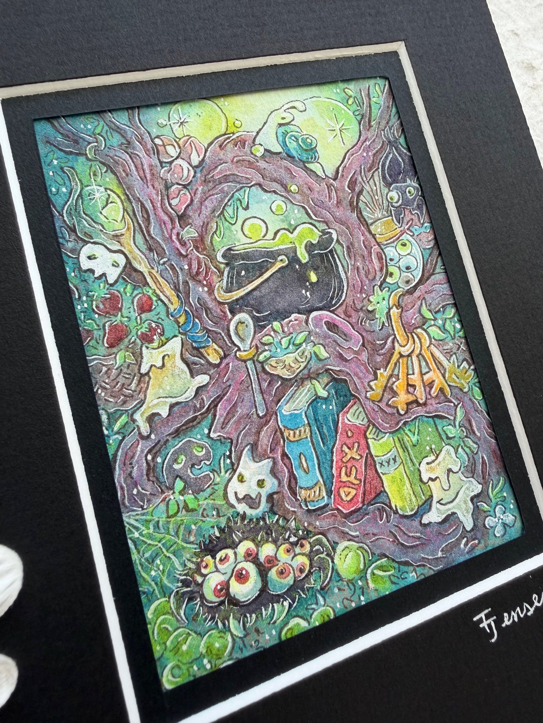 Original Watercolor Painting - Home of the Hedge Witch Side View 2