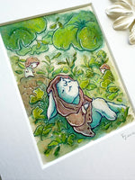 Original Watercolor Painting - Watching while you're sleeping Side View