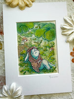 Original Watercolor Painting - Watching while you're sleeping Side View 2