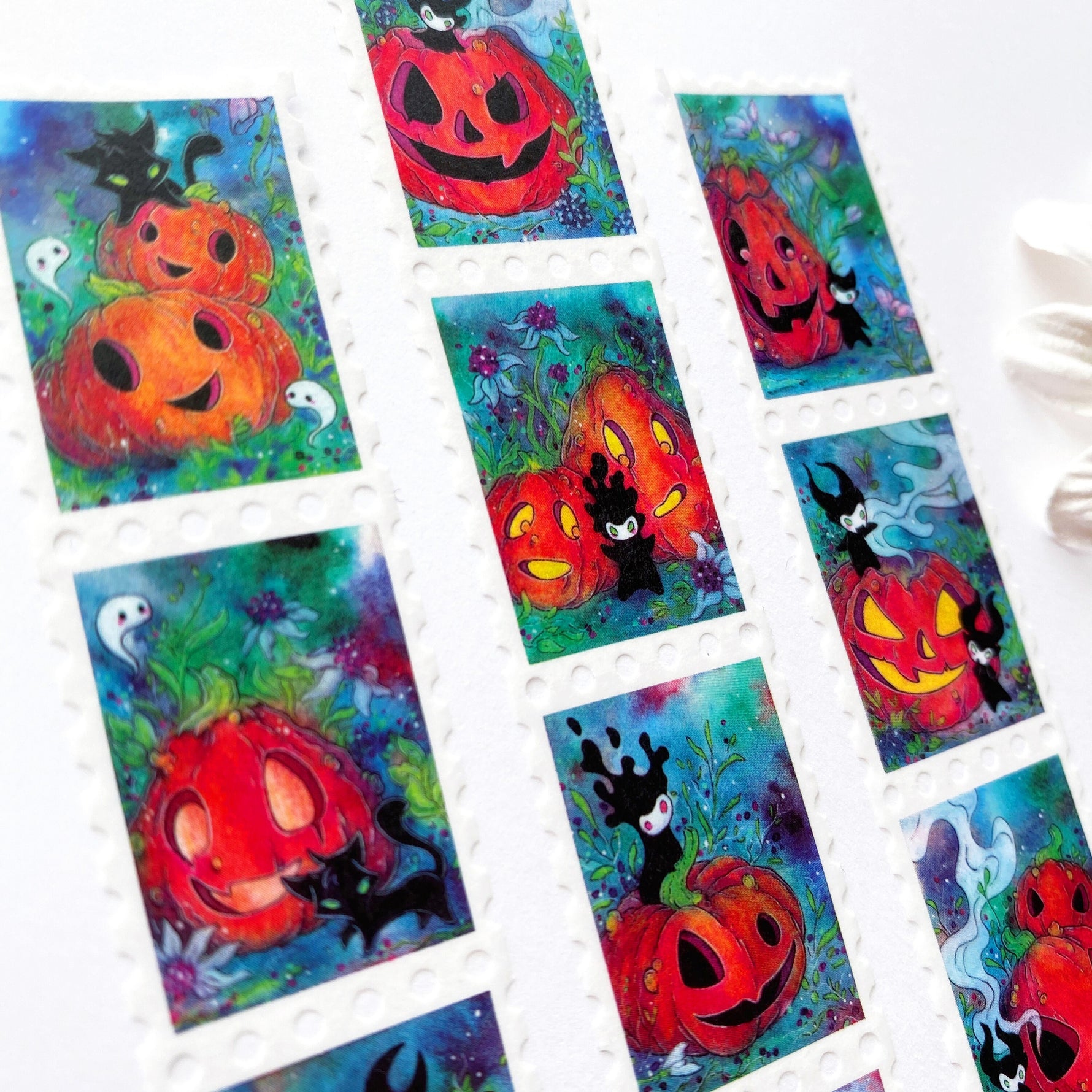 Pumpkin Spirits - Stamp Style Washi Tape Closeup 3