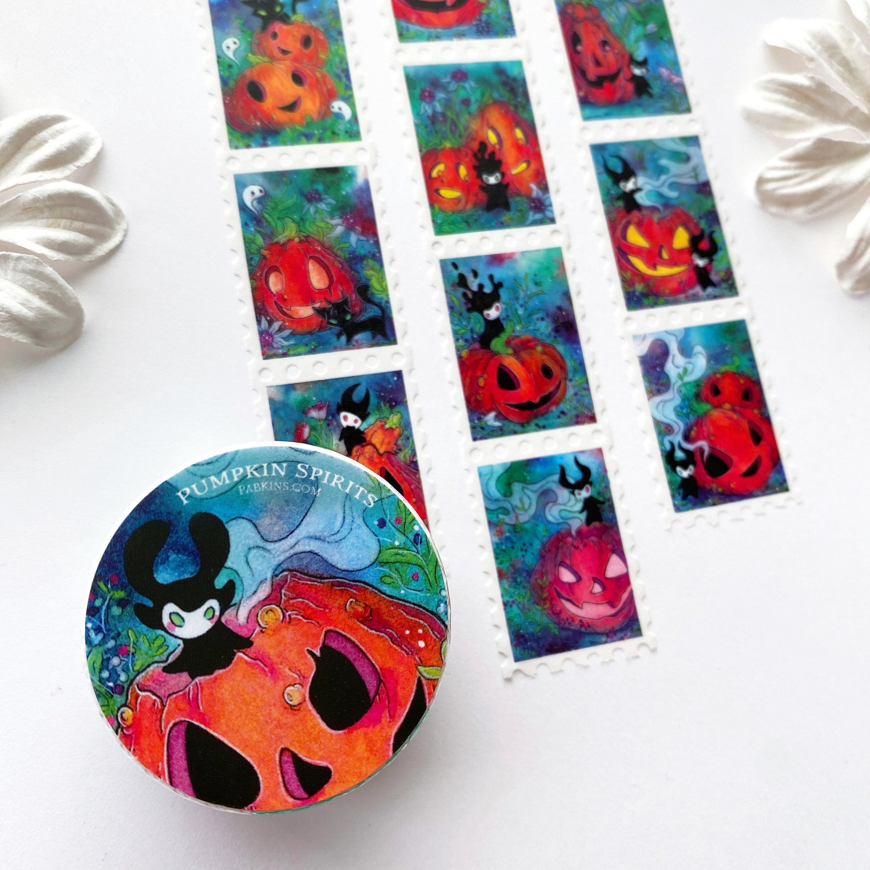 Pumpkin Spirits - Stamp Style Washi Tape Front